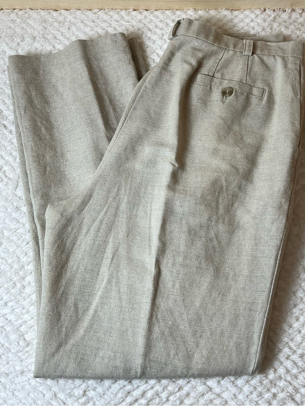 Liz Claiborne Kylie Light Khaki Linen/Cotton Chinos Cabincore Corporate Chic